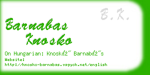 barnabas knosko business card